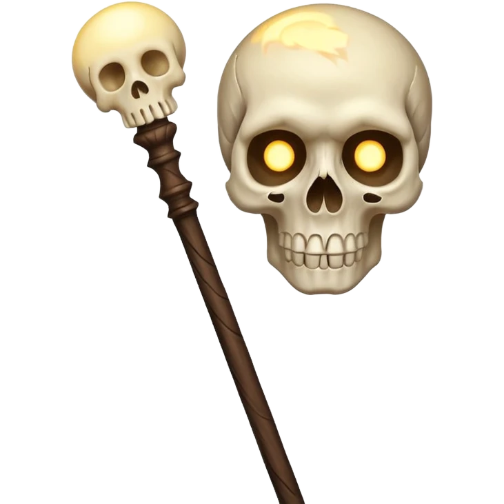 Skull Staff – Wooden staff with glowing skull top
 emoji