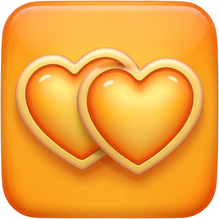 two hearts orange and yellow pastel emoji