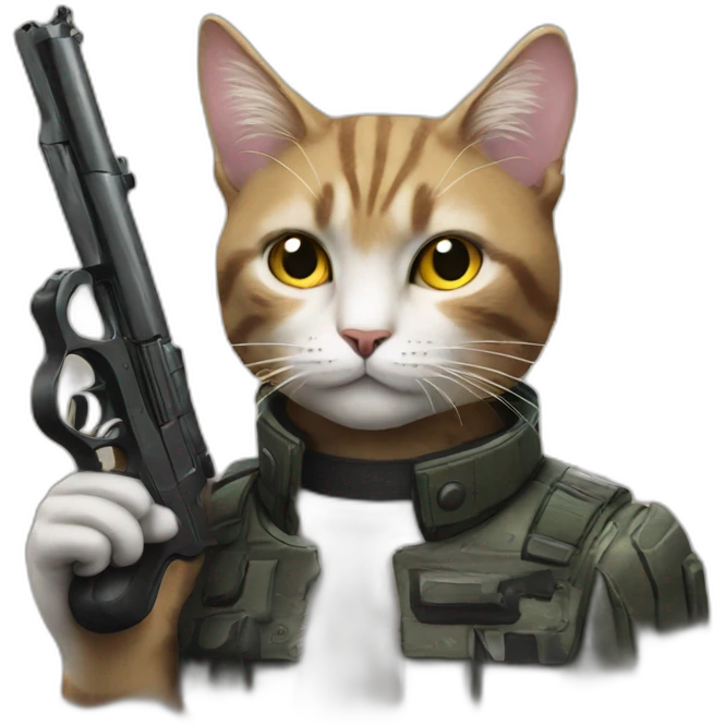 cat with gun emoji