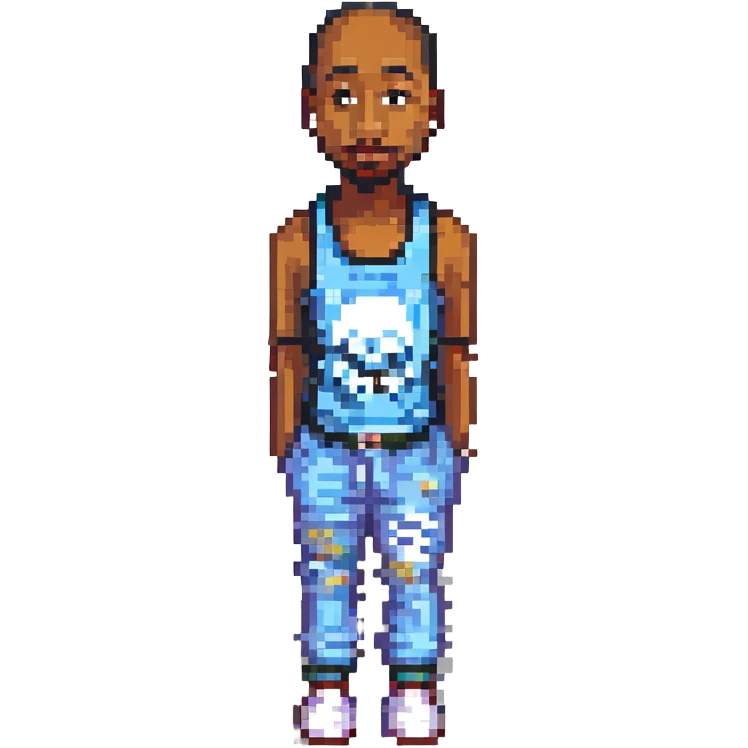 2Pac в полный рост, no background emoji