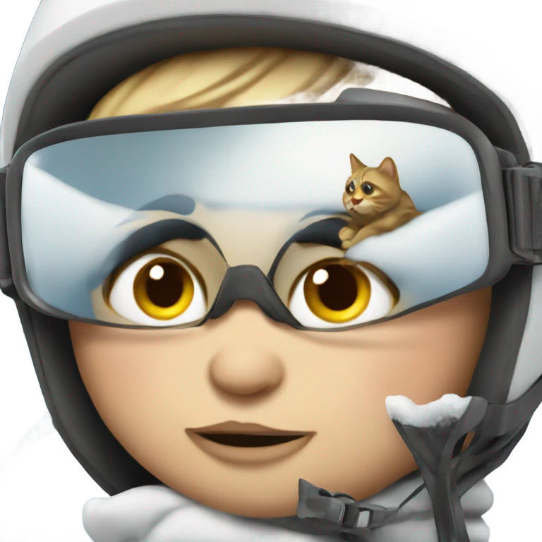Cat skiing emoji