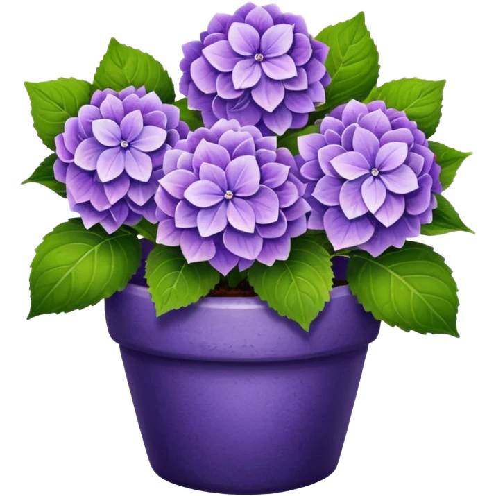 purple hydrangeas flower pot emoji