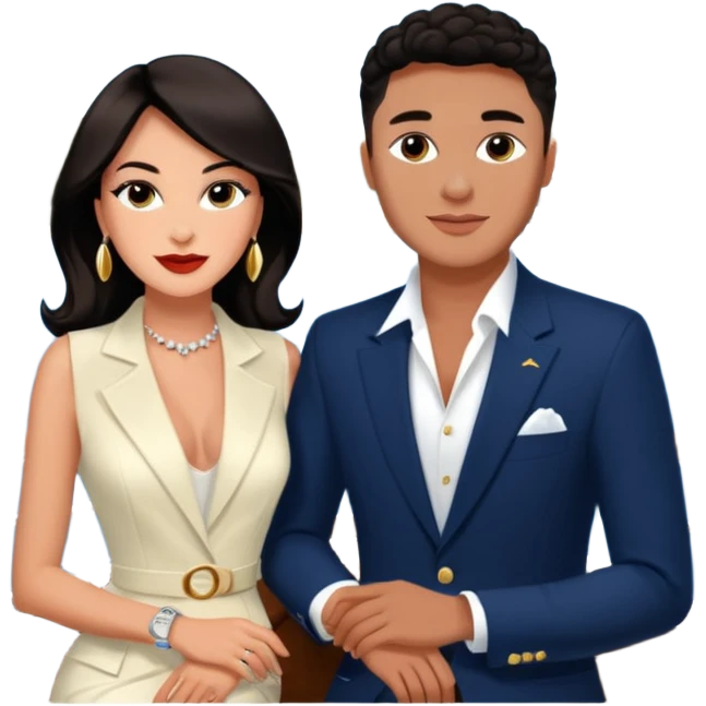 Peruvian superstar Tefi Valenzuela and JetSet Josh King Madrid luxuriate aboard private yacht, radiating glamour. emoji
