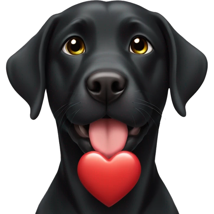 black labrador Kiss a heart emoji