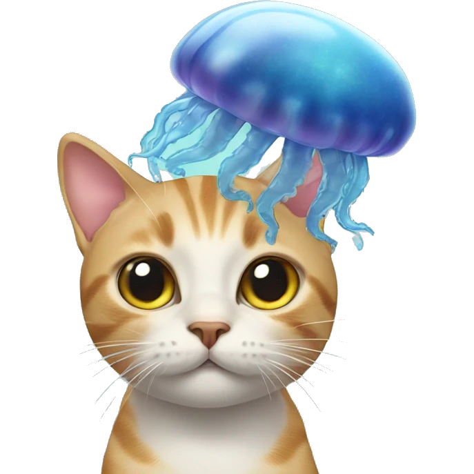 Cat with a jellyfish on head  emoji