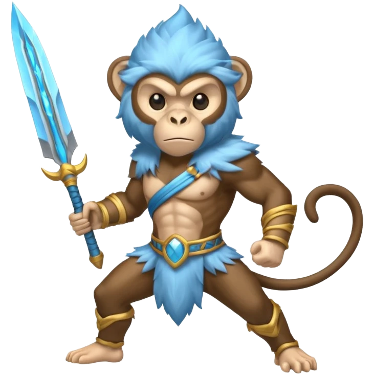 air elemental monkey warior with light blue fur emoji