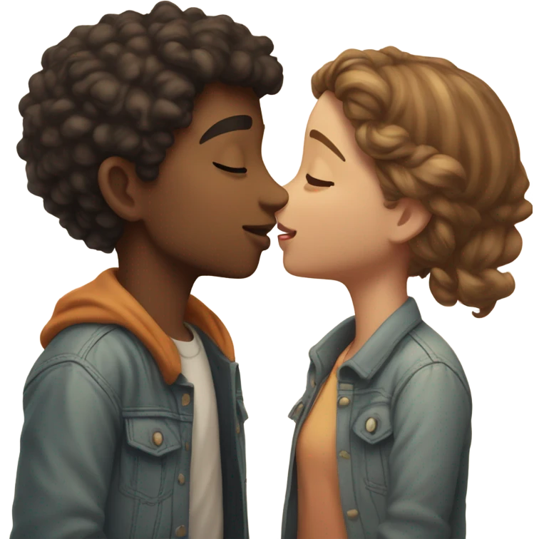 Boy and girl kissing emoji