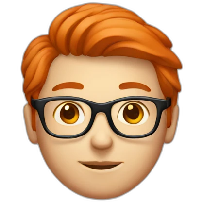 red hair programmer with round glasses emoji