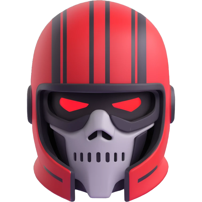 Tarkov-Killa character emoji, menacing stance, wearing helmet with red stripes emoji
