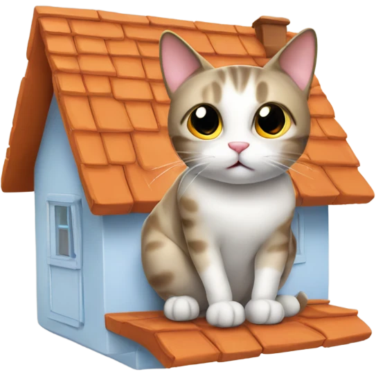 Cat sitting on house emoji