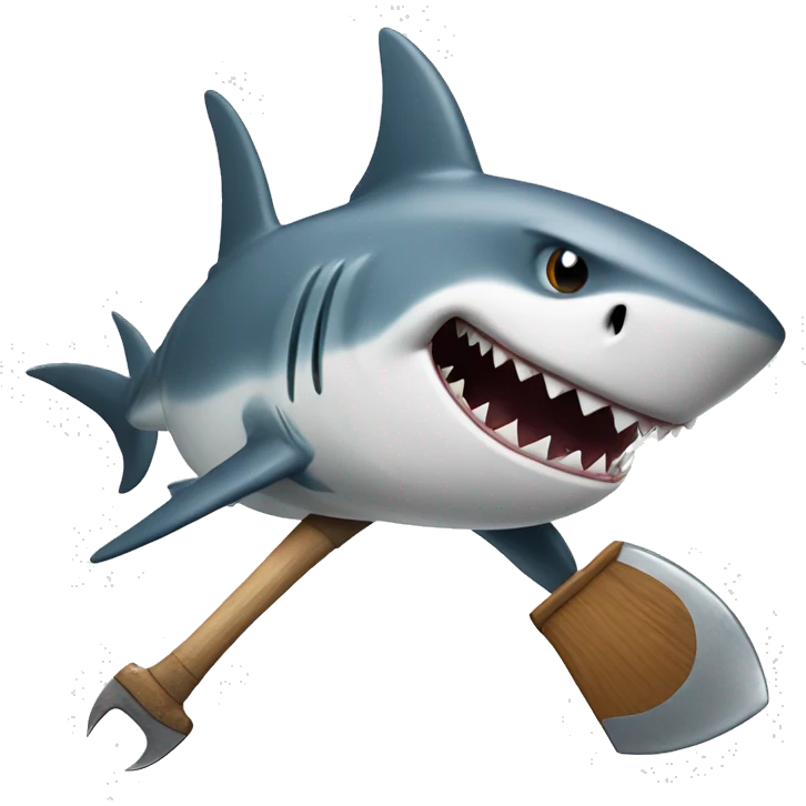 shark with axe emoji