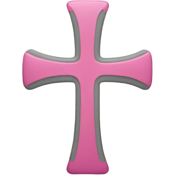 A pink cross on gray background  emoji