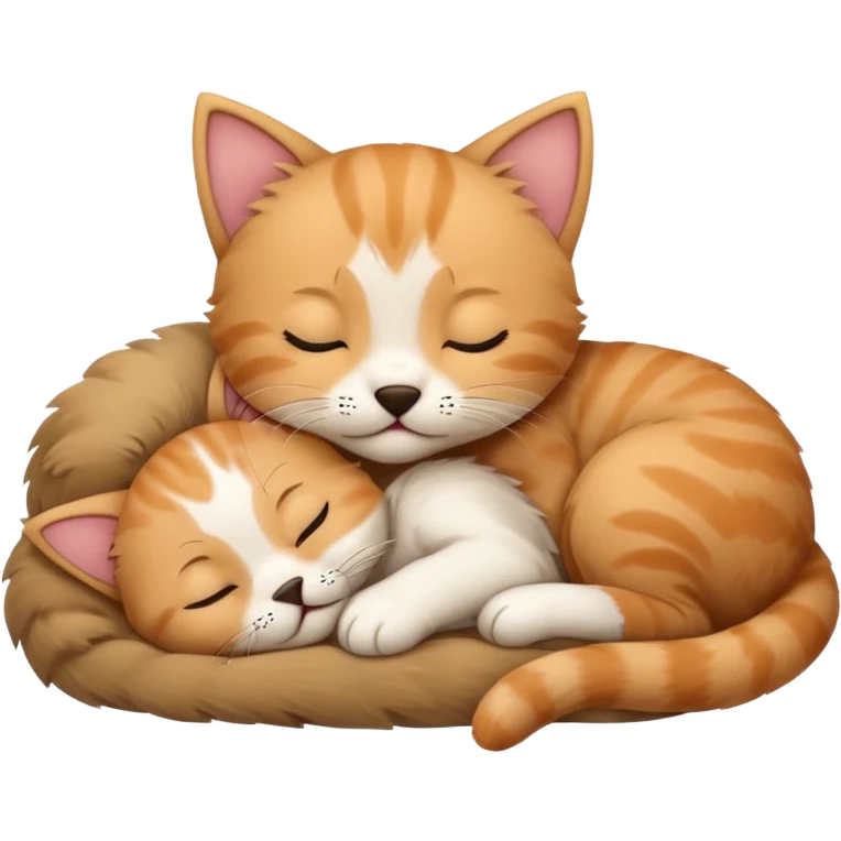 Kitten sleeping with puppy  emoji