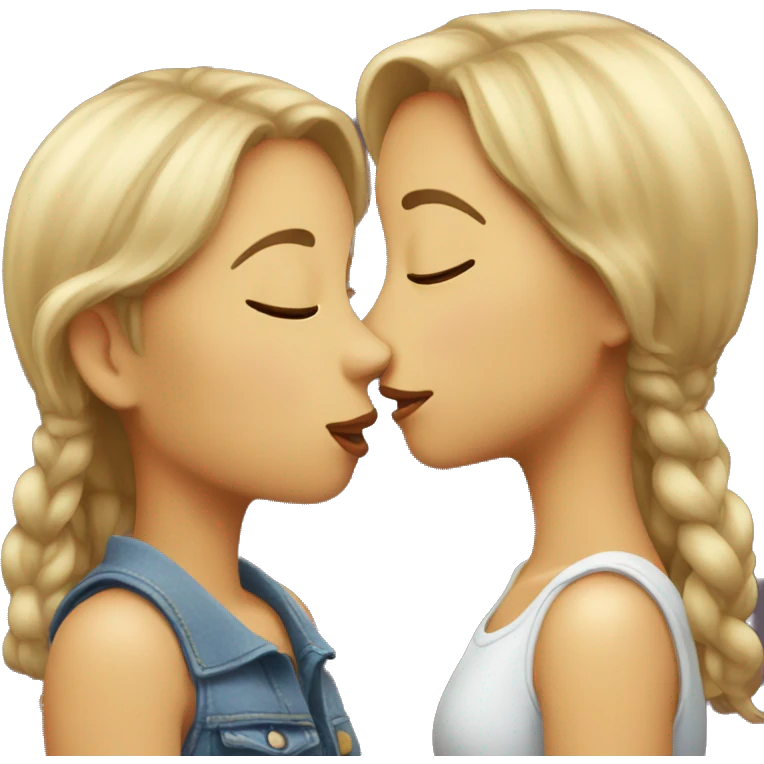 two girls kissing  emoji