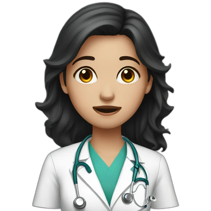 crying doctor girl dark hair emoji