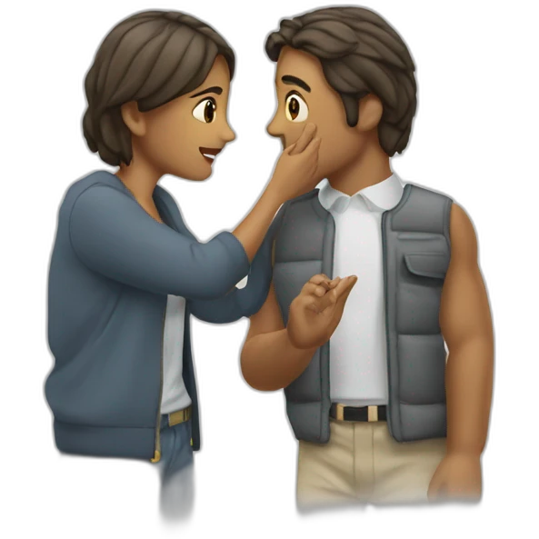Couple blanc en train de discuter emoji