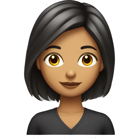morena con pelo medio cortó con cabello oscuro  emoji
