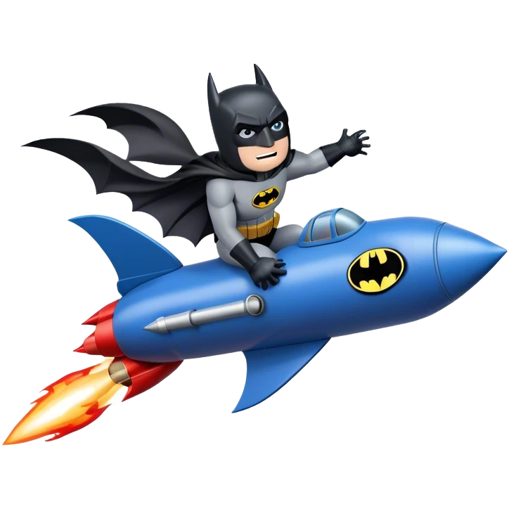 batman france riding a rocket ship boom! emoji