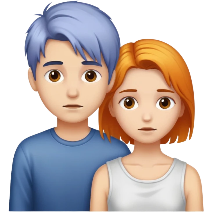 a boy and a girl dying their hair emoji