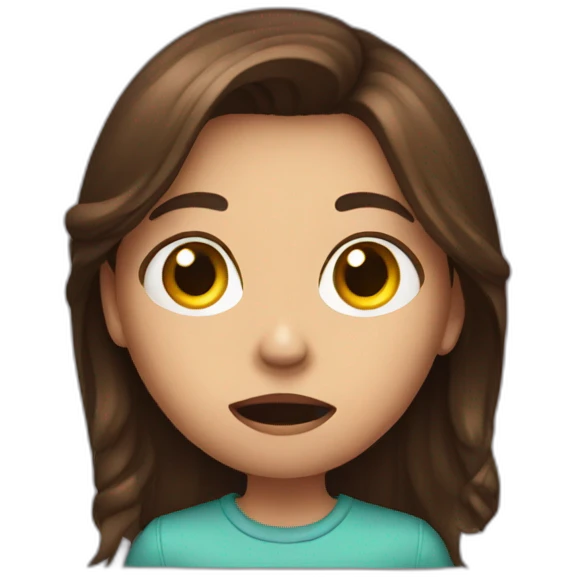 Brown Hair Girl watching horror movies emoji