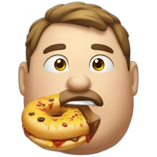 fat guy eating donit emoji