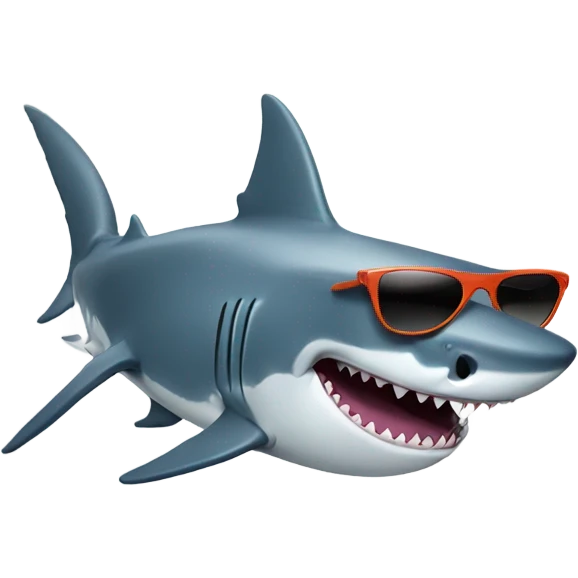 Shark with legs surfing with sunglasses emoji