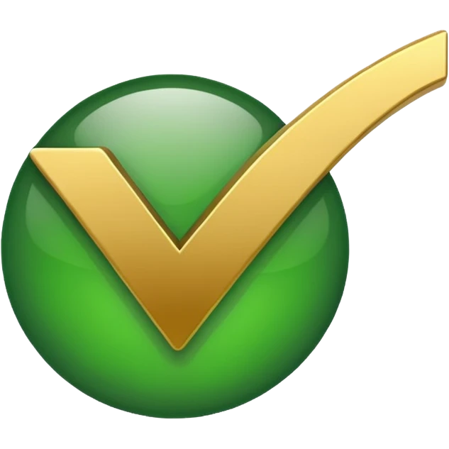 right check mark with golden and green colours emoji