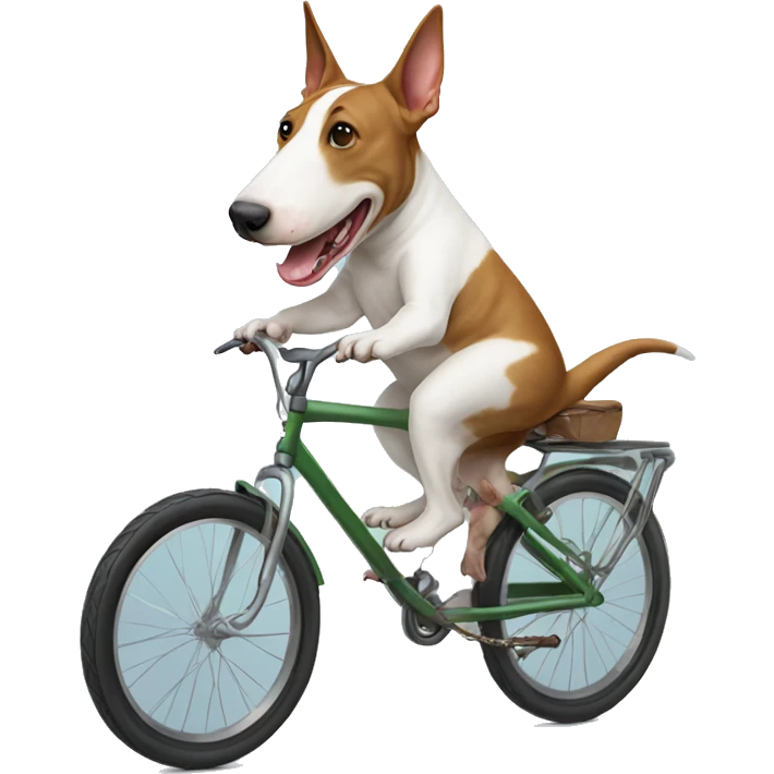 English bull terrier riding a bike emoji
