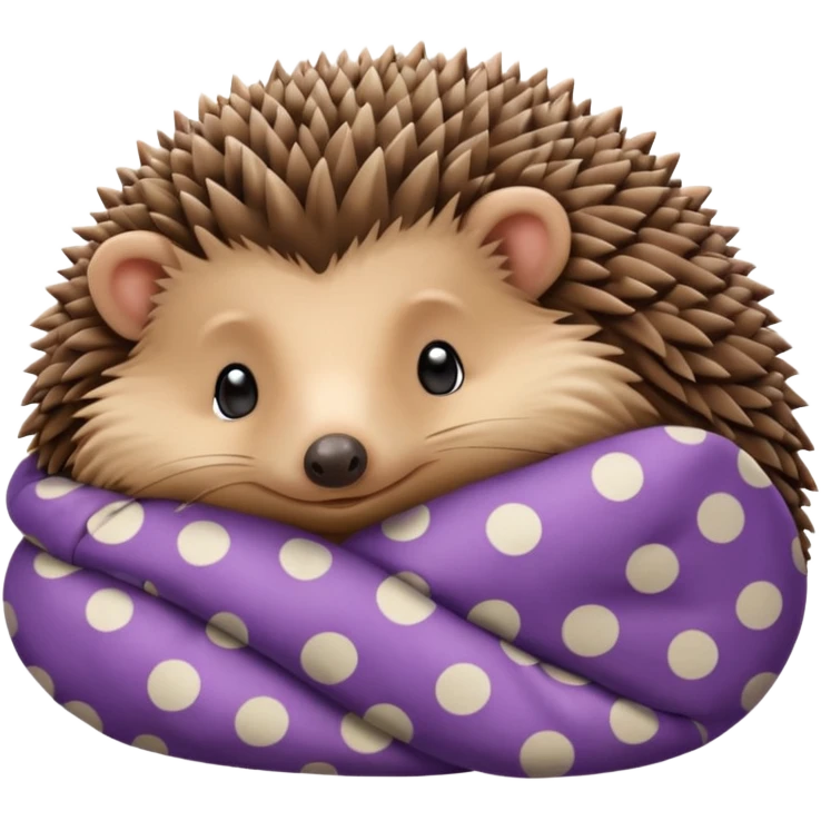 hedgehog in pajama curled up emoji