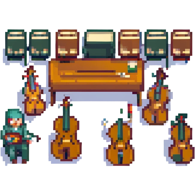 orchestra, pixel art style emoji