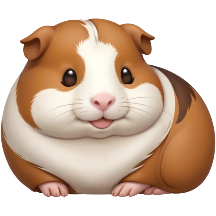 Meme-Worthy Cute Sleeping Brown and White Banded Guinea Pig Portrait Emoji, Head resting peacefully with a contented smile, showcasing a delightfully chubby build and a luxuriously soft banded coat of brown and white, eyes shut in a serene, cozy nap, Simplified yet hilariously adorable features, highly detailed, glowing with a soft, drowsy light, high shine, relaxed and utterly lovable, stylized with an air of playful laziness, bright and heartwarming, soft glowing outline, capturing the essence of a comically sleepy guinea pig, so meme-worthy it feels like it could instantly become the next viral sensation of adorable slumber! emoji
