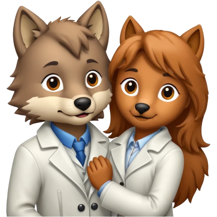 a wolf and a pony in love emoji