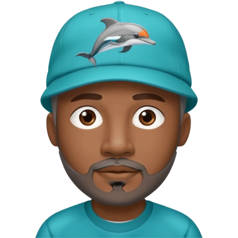 Black man with gray goatee wearing a Dolphins cap emoji