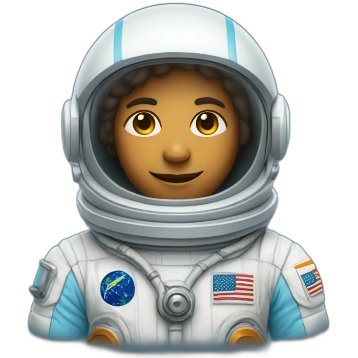 Astronaut with light blue details emoji