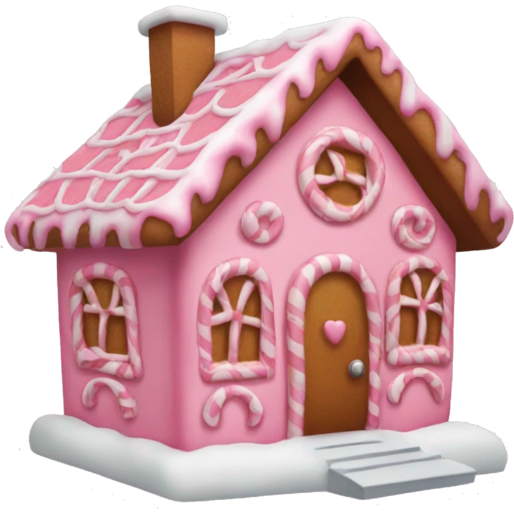 Pink gingerbread house emoji