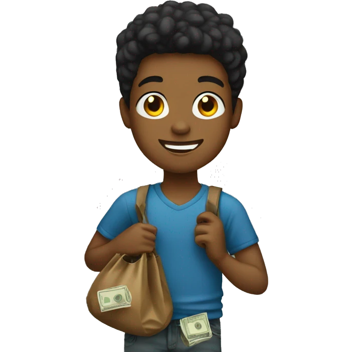 black boy with money bag  emoji