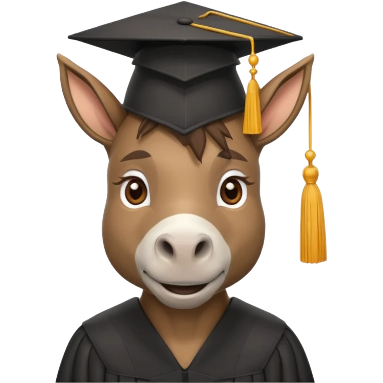 Smart ass donkey with graduation cap emoji