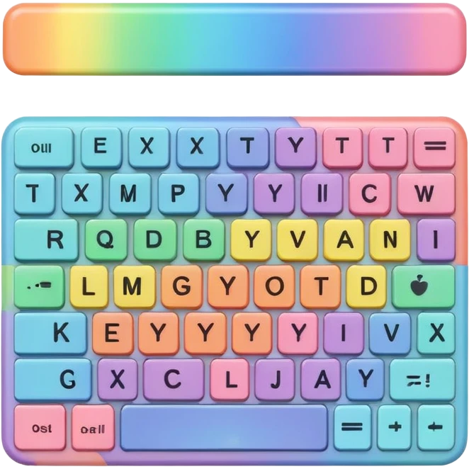 Pastel rainbow keyboard emoji