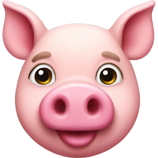 pink pig with mustache  emoji