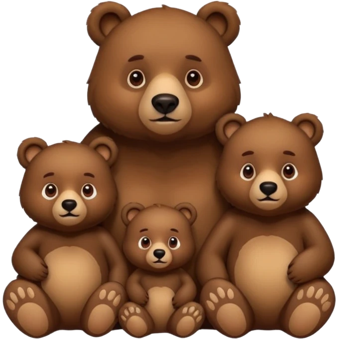 Mama, papa, and baby bear emoji