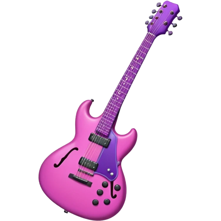 Dark pink/purple guitar with a cute little bow on it emoji