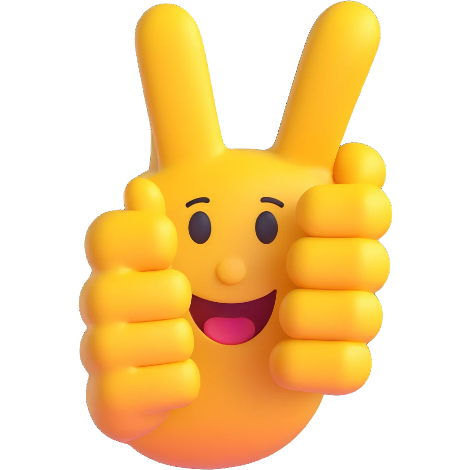 thumbs up emoji, 3D style emoji