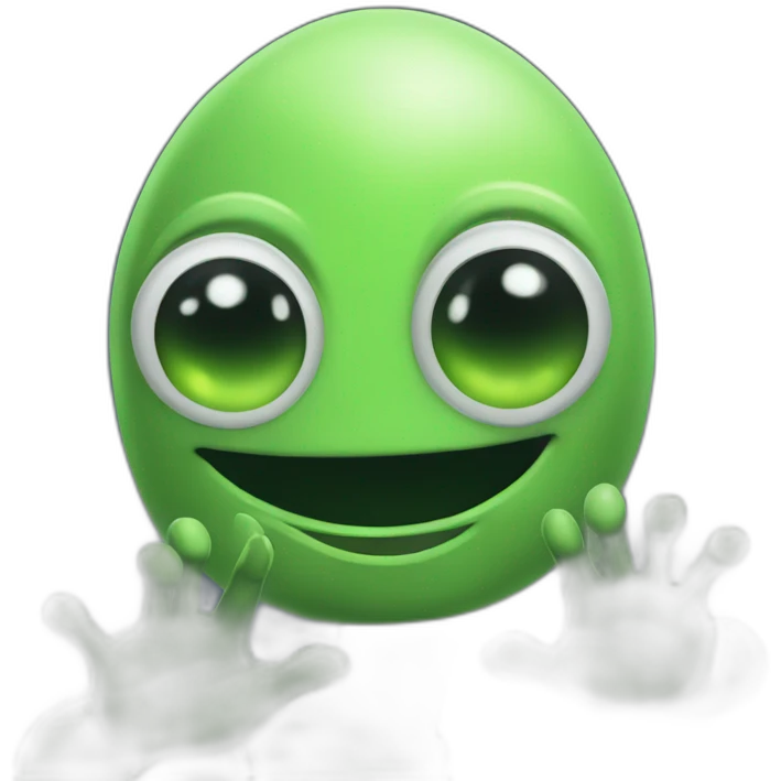 An alien saying hello with his hand  emoji