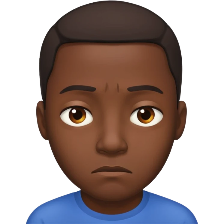 black man having Pity - feeling of sorrow and compassion for another, looking sideways emoji