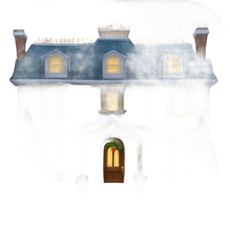 mansion decorated with fancy Christmas lights and lots of Fancy decorations emoji