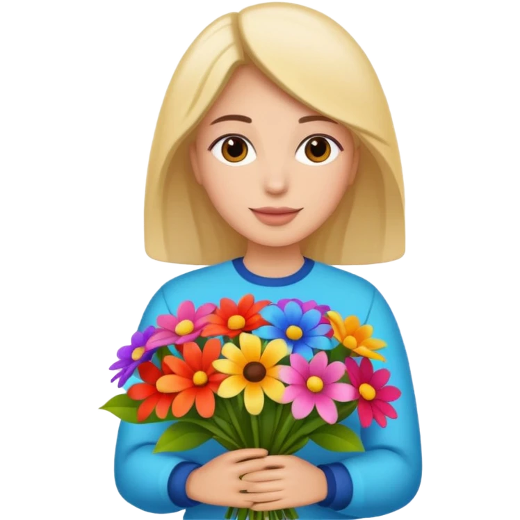 flower-holding person bouqet emoji