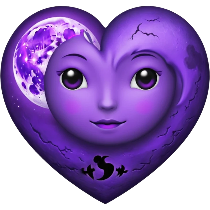 heart with purple gothic moon emoji