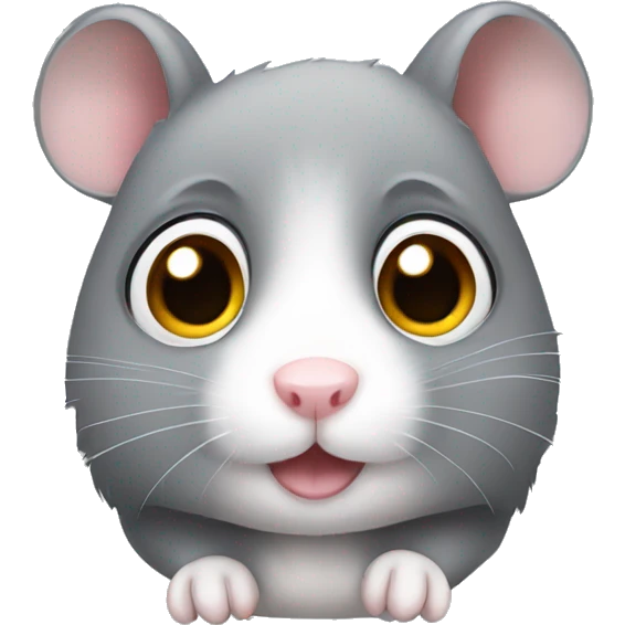 gray hamster with big eyes emoji