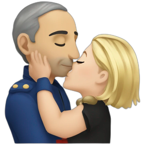 Marine lepen kissing eric zemmour emoji