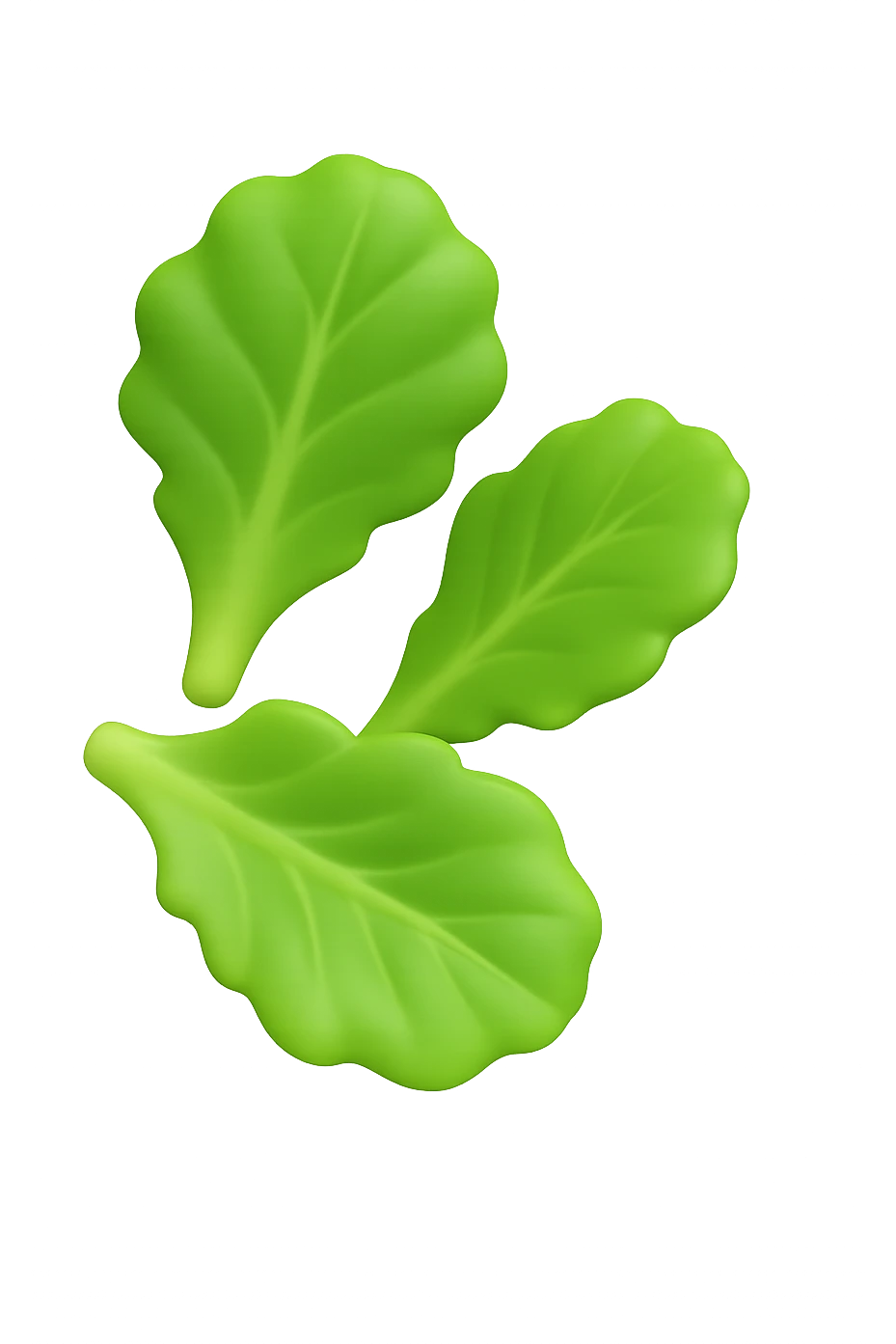 EMOJI STILE IPHONE 3D DI foglie di insalata che fluttuano in aria emoji